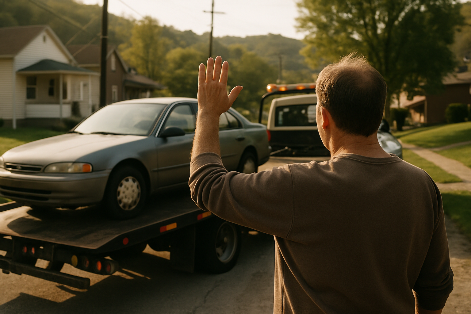 Vehicle donation moment in West Virginia